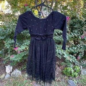 Vintage little girls black dress 6/7 Halloween